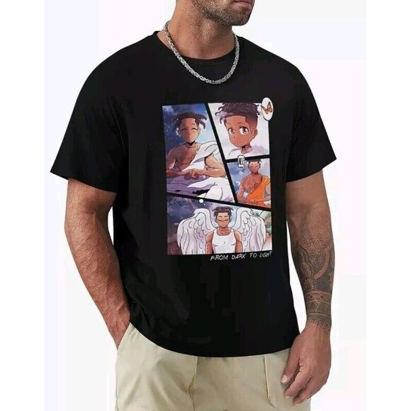 NLE Choppa From Dark to Light T-Shirt Men's Small Anime Manga Double Sided Rap - Picture 1 of 6